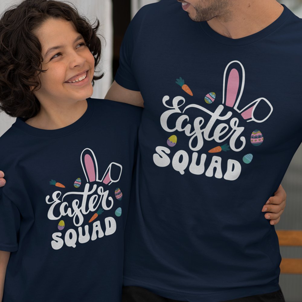 Easter Squad Dad and Child Organic Cotton T-Shirts Family Set (Set of 2)