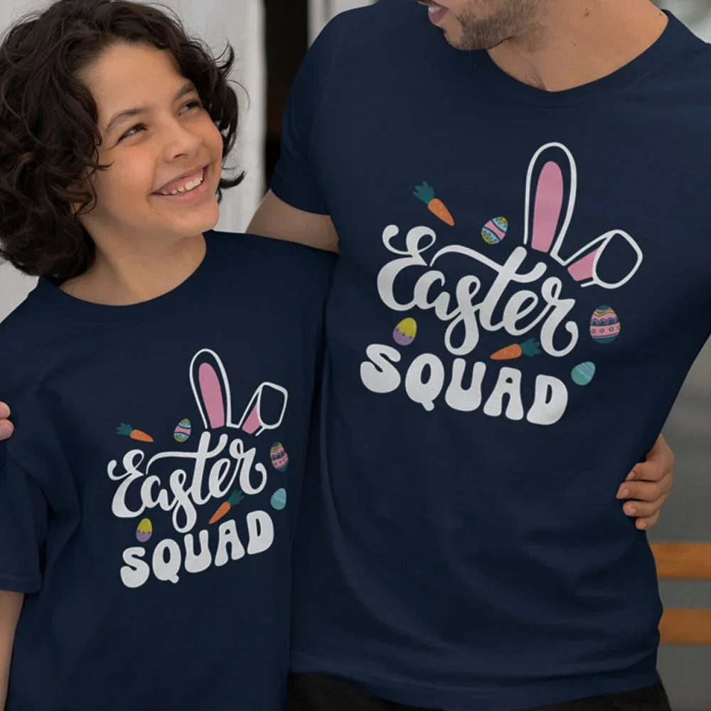 Easter Squad Dad and Child Organic Cotton T-Shirts Family Set (Set of 2)