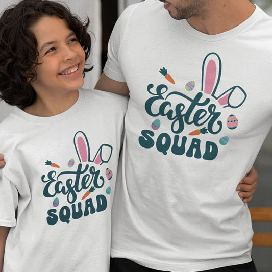 Easter Squad Dad and Child Organic Cotton T-Shirts Family Set (Set of 2)