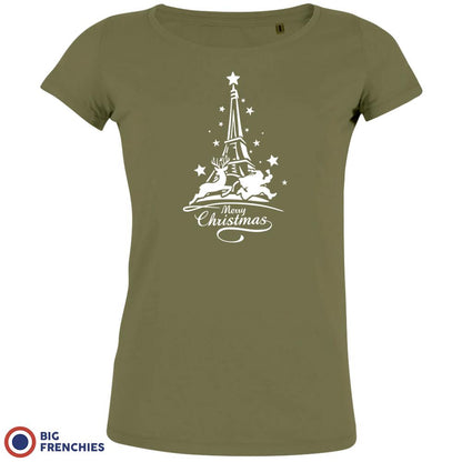 Christmas Eiffel Tower Women's Organic Tee