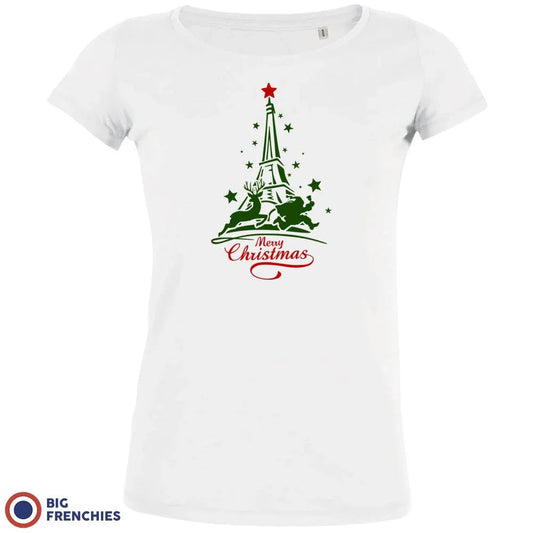 Christmas Eiffel Tower Women's Organic Tee