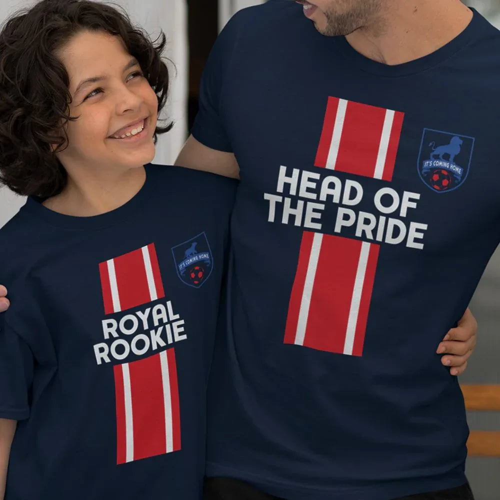 Head of The Pride, Royal Rookie Dad and Child Organic Cotton T-Shirts Family Set (Set of 2)