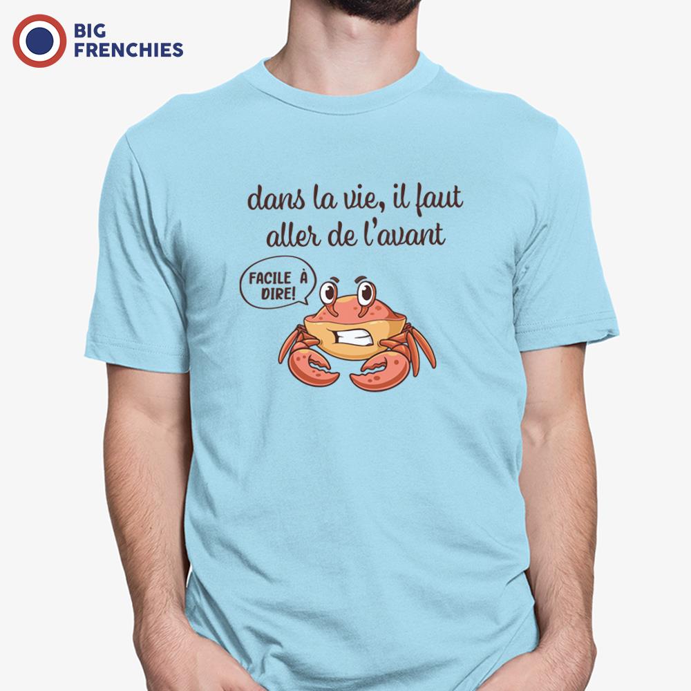 Dans La Vie Il Faut Aller De L'avant Men's Organic Cotton Tee