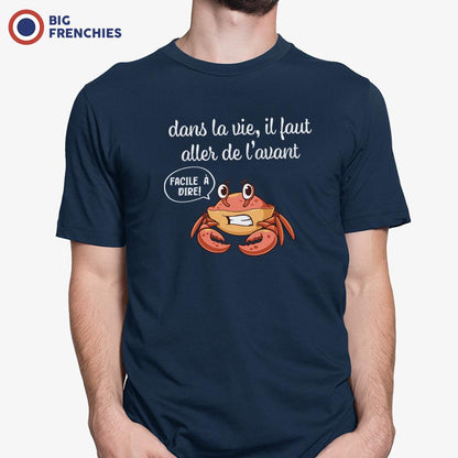 Dans La Vie Il Faut Aller De L'avant Men's Organic Cotton Tee