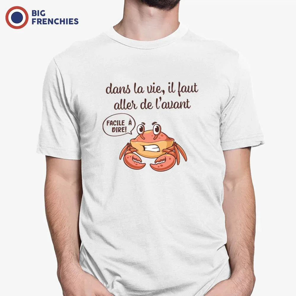Dans La Vie Il Faut Aller De L'avant Men's Organic Cotton Tee