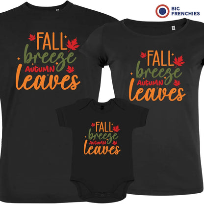 Fall Breeze Autumn Leaves Matching Organic Cotton Family Set (Set of 3)