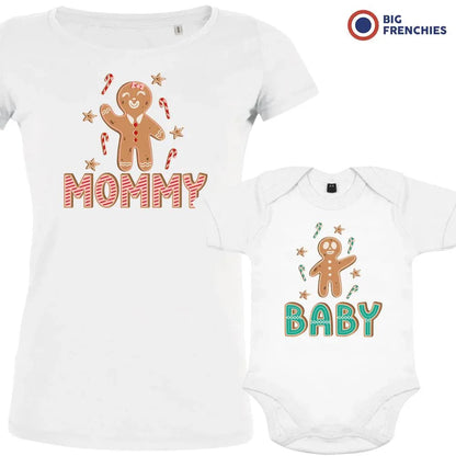 Gingerbread Christmas Mom and Child Organic Cotton family Set (Set of 2)
