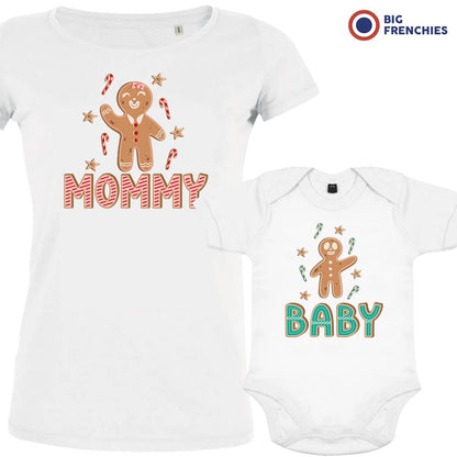 Gingerbread Christmas Mom and Child Organic Cotton family Set (Set of 2)