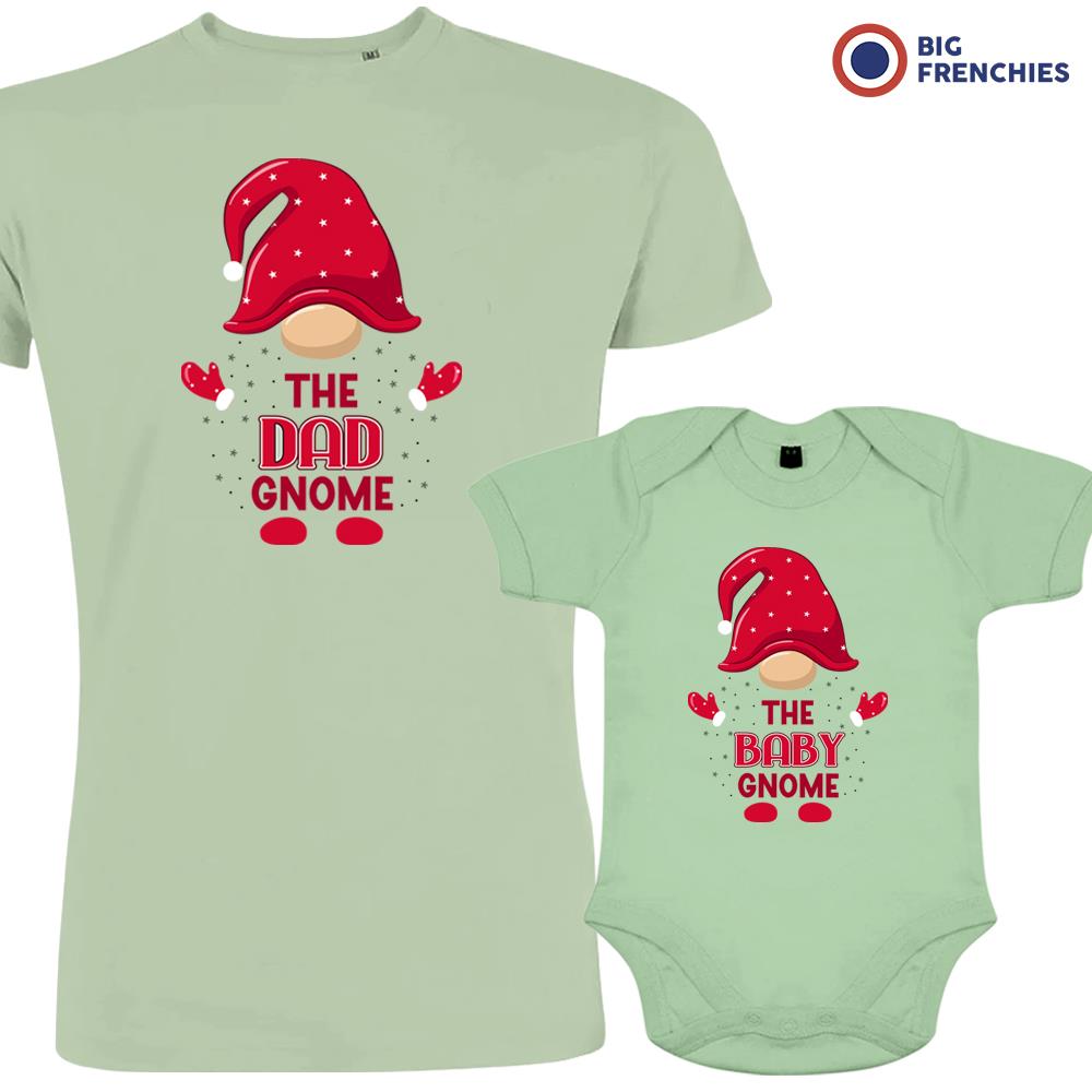 The Dad and Baby Gnome Christmas Organic Cotton family Set (Set of 2)