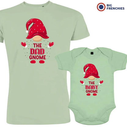 The Dad and Baby Gnome Christmas Organic Cotton family Set (Set of 2)