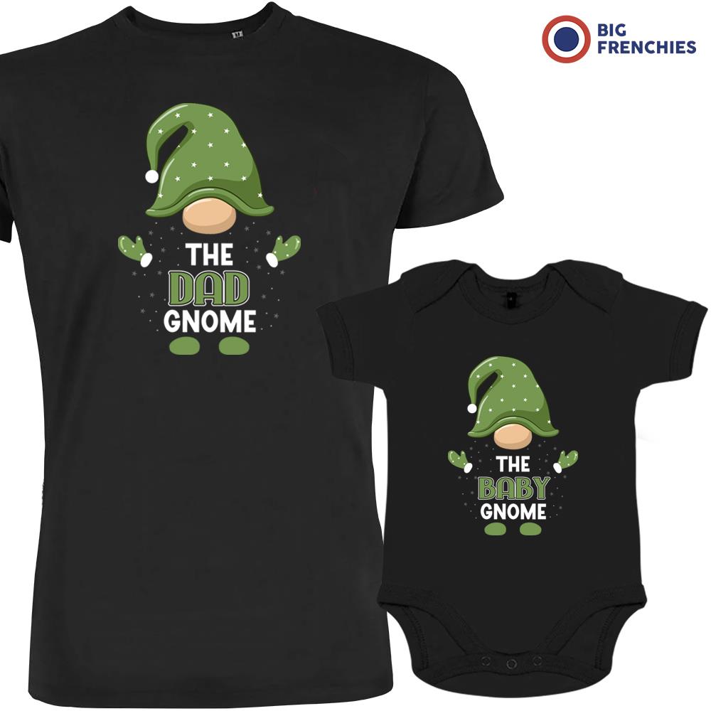 The Dad and Baby Gnome Christmas Organic Cotton family Set (Set of 2)