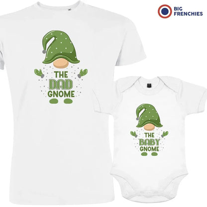 The Dad and Baby Gnome Christmas Organic Cotton family Set (Set of 2)