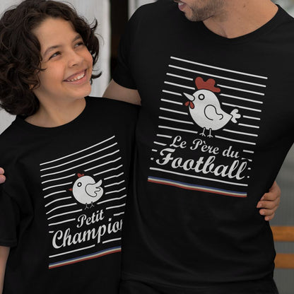 Le Père Du Football, Petit Champion Dad and Child Organic Cotton T-Shirts Family Set (Set of 2)