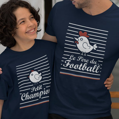 Le Père Du Football, Petit Champion Dad and Child Organic Cotton T-Shirts Family Set (Set of 2)