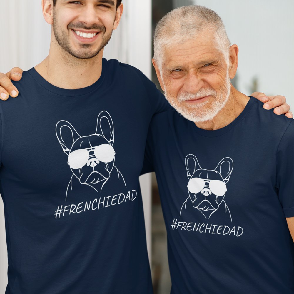 Frenchie Dad Dog With Glasses Men's Organic Cotton Tee