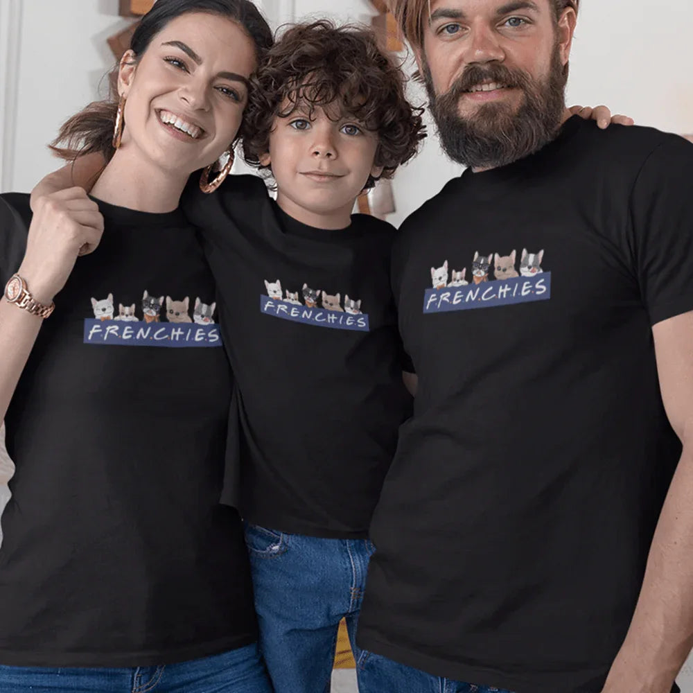 French Bulldogs Matching Organic Cotton T-Shirts Family Set (Set of 3)