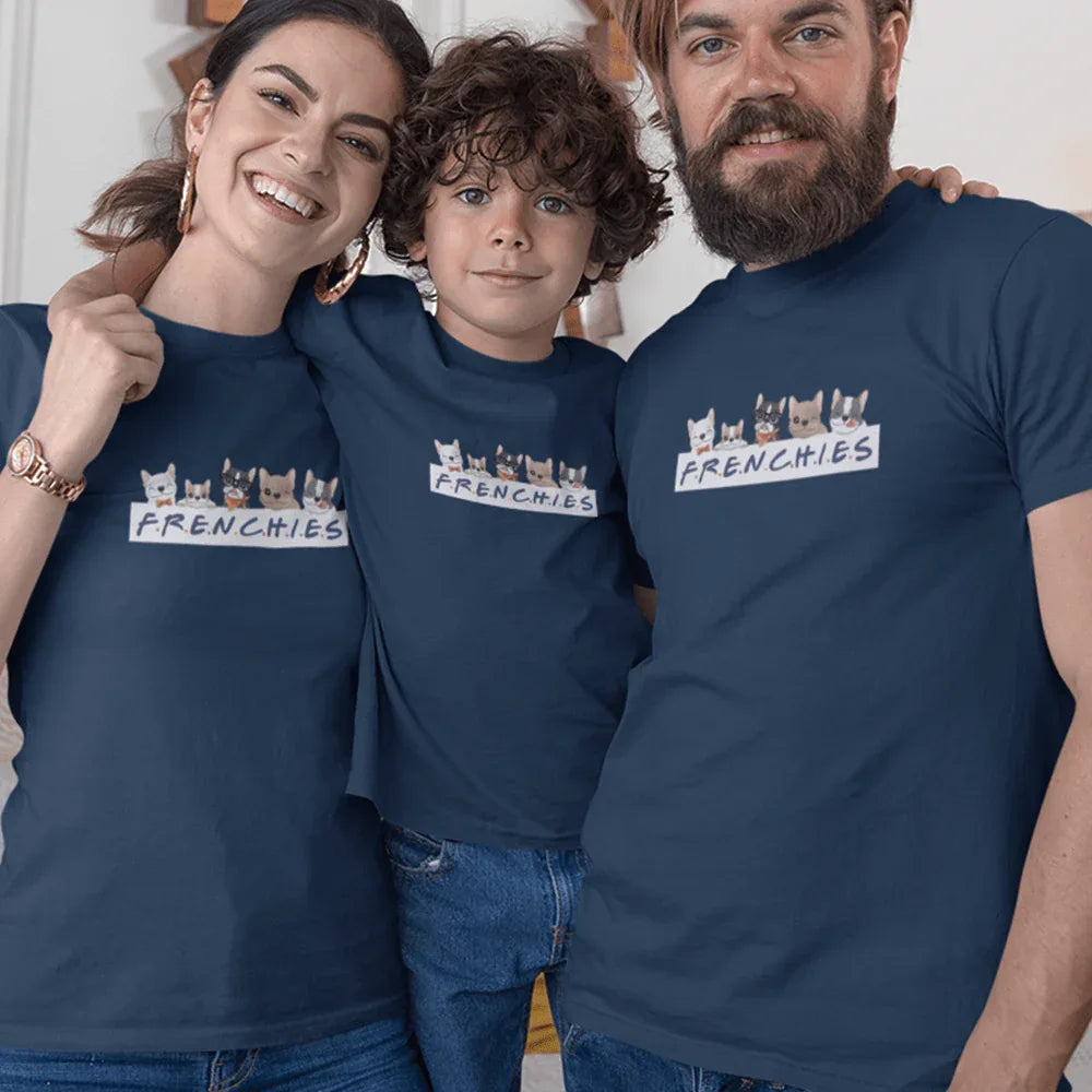 French Bulldogs Matching Organic Cotton T-Shirts Family Set (Set of 3)