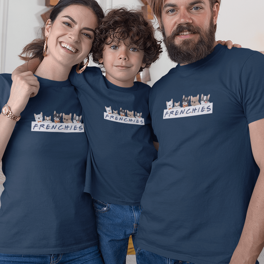 French Bulldogs Matching Organic Cotton T-Shirts Family Set (Set of 3)