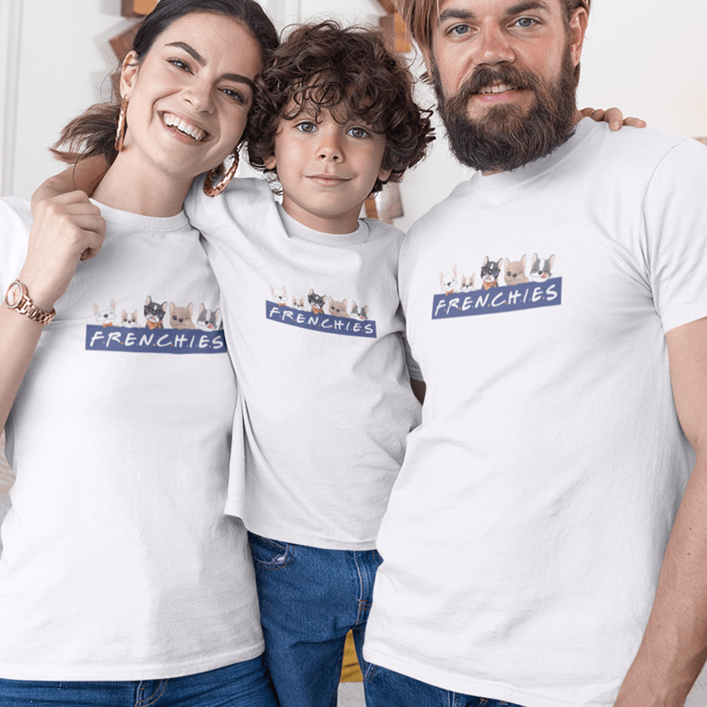 French Bulldogs Matching Organic Cotton T-Shirts Family Set (Set of 3)