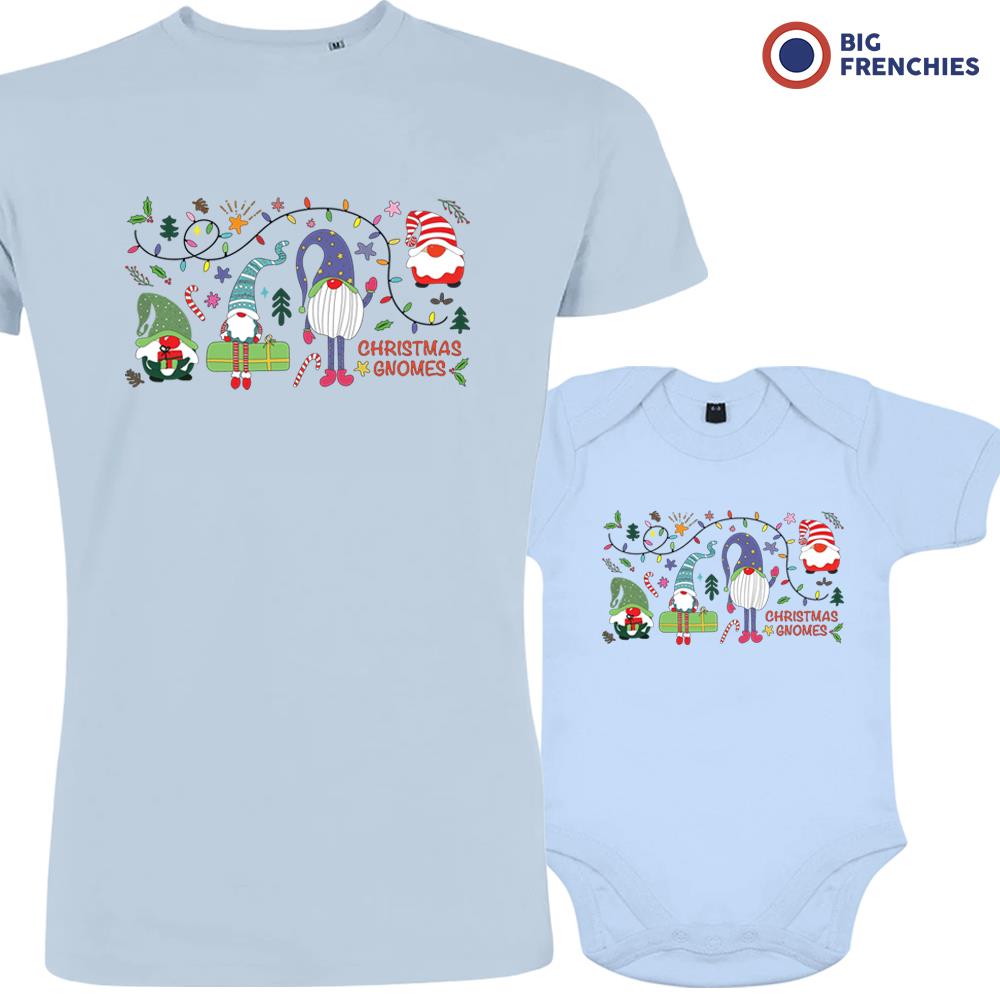 Christmas Gnomes Dad and Child Organic Cotton family Set (Set of 2)