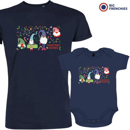 Christmas Gnomes Dad and Child Organic Cotton family Set (Set of 2)