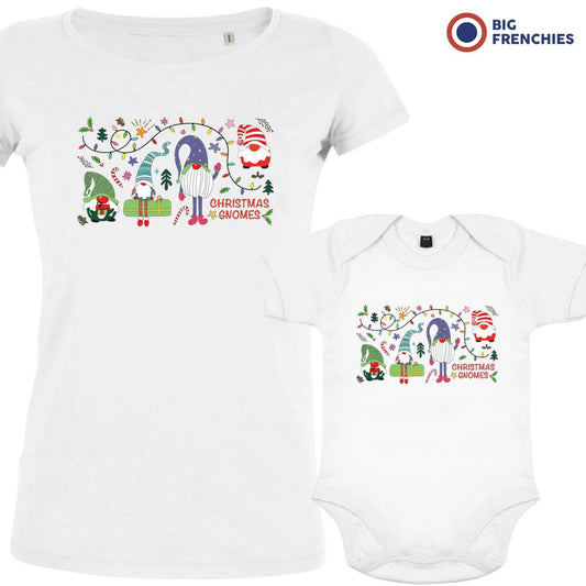 Christmas Gnomes Mom and Child Organic Cotton family Set (Set of 2)