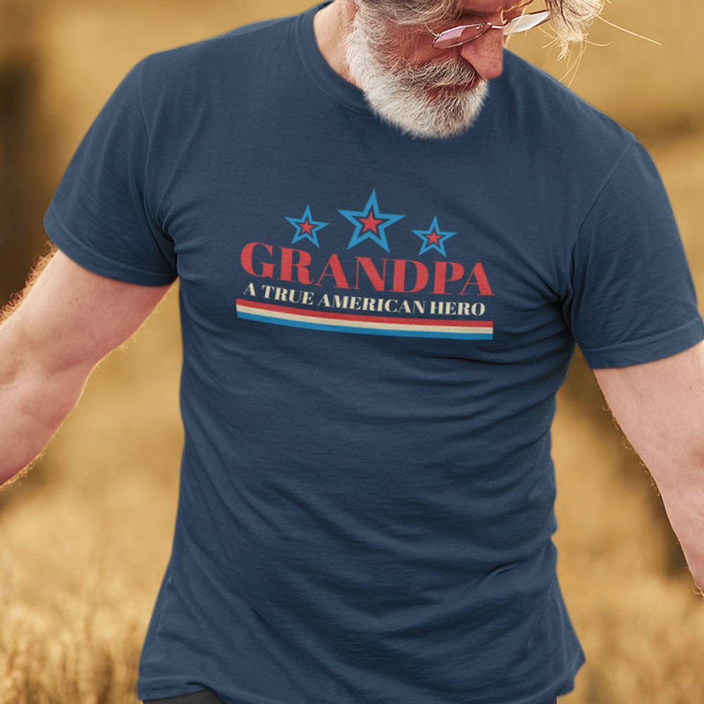 Grandpa A True American Hero Men's Organic Tee