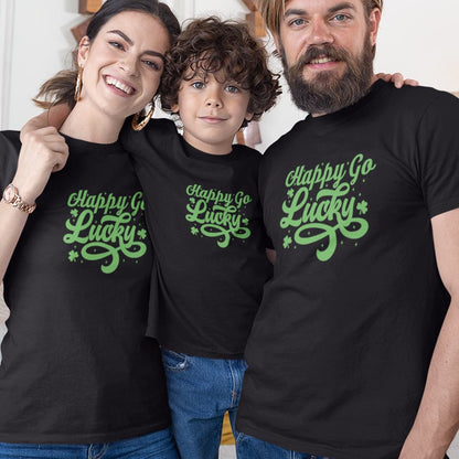 Happy Go Lucky Matching Organic Cotton T-Shirts Family Set (Set of 3)