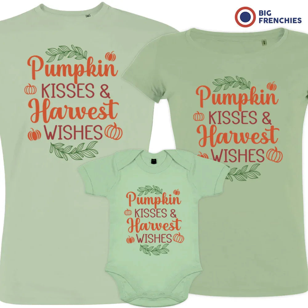 Pumpkin Kisses & Harvest Wishes Matching Organic Cotton Family Set (Set of 3)