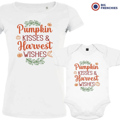 Pumpkin Kisses & Harvest Wishes Mom and Child Organic Cotton family Set (Set of 2)
