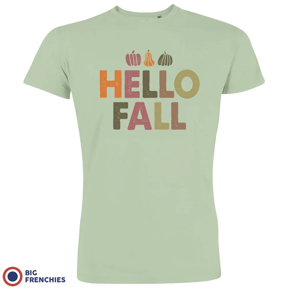 Hello Fall With Pumpkin Men's Organic Cotton Tee