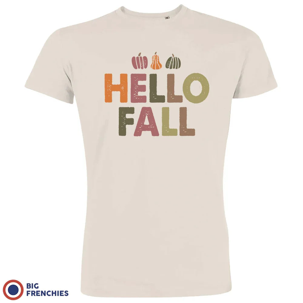 Hello Fall With Pumpkin Men's Organic Cotton Tee
