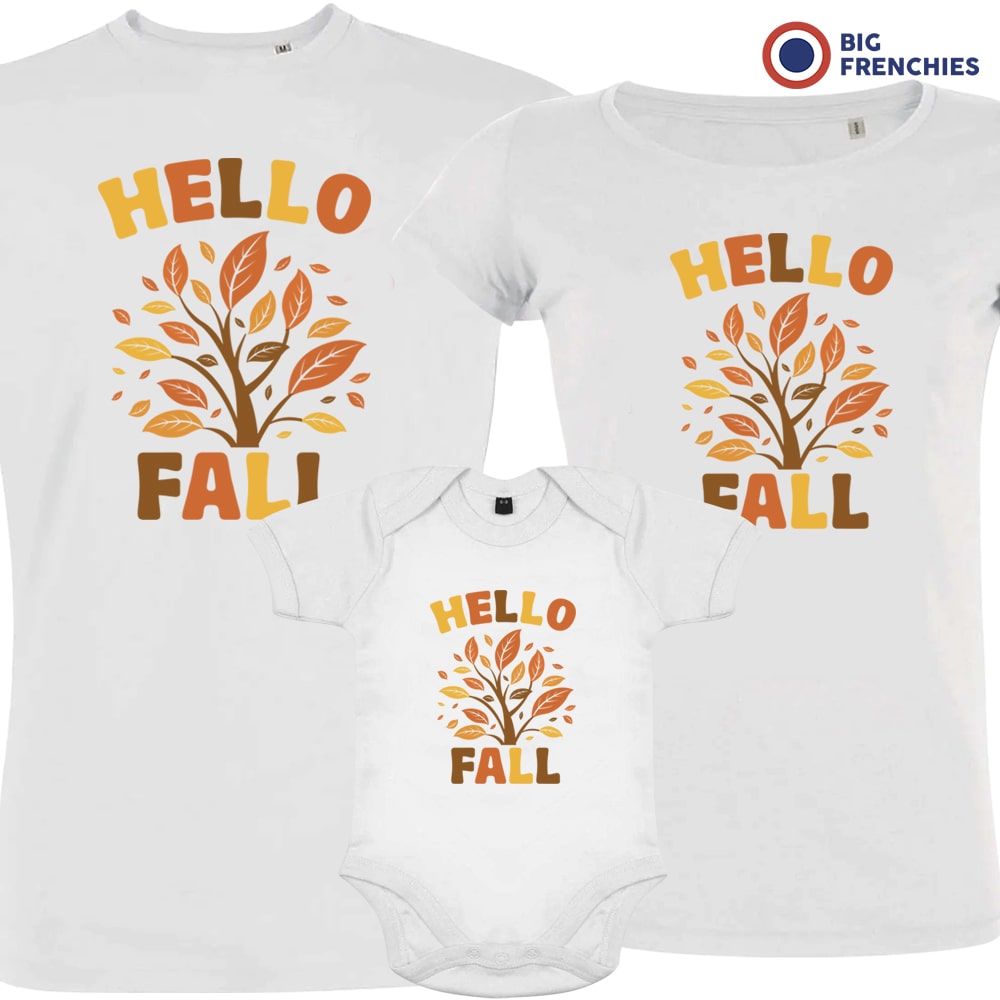 Hello Fall  Matching Organic Cotton Family Set (Set of 3)