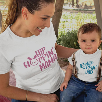 Hip Hoppin' Mom and Child Organic Cotton T-Shirts family Set (Set of 2)