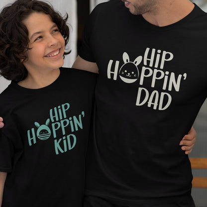 Hip Hoppin' Dad and Child Organic Cotton T-Shirts Family Set (Set of 2)
