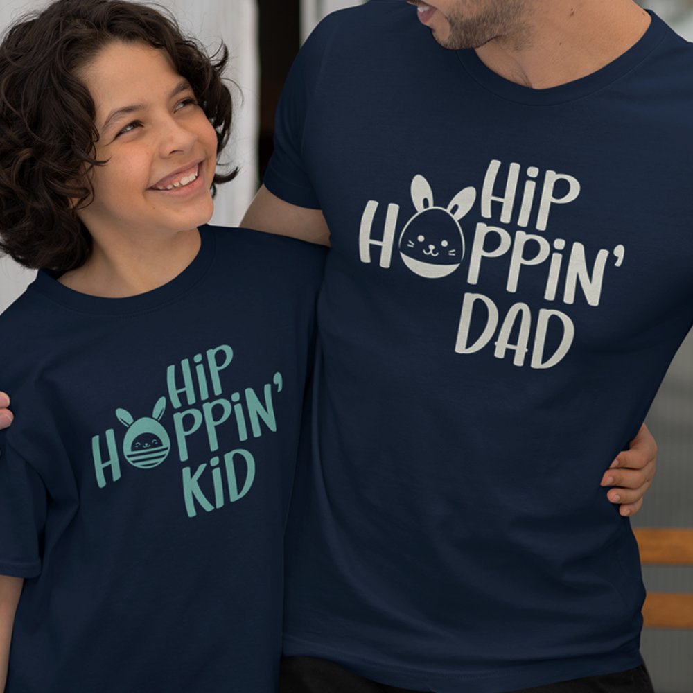 Hip Hoppin' Dad and Child Organic Cotton T-Shirts Family Set (Set of 2)
