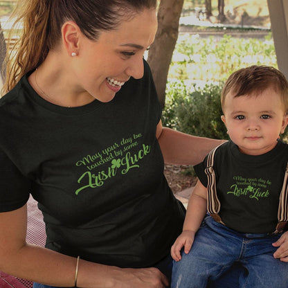 May Your Day Be Touched by Some Irish Luck Mom and Child Organic Cotton T-Shirts family Set (Set of 2)