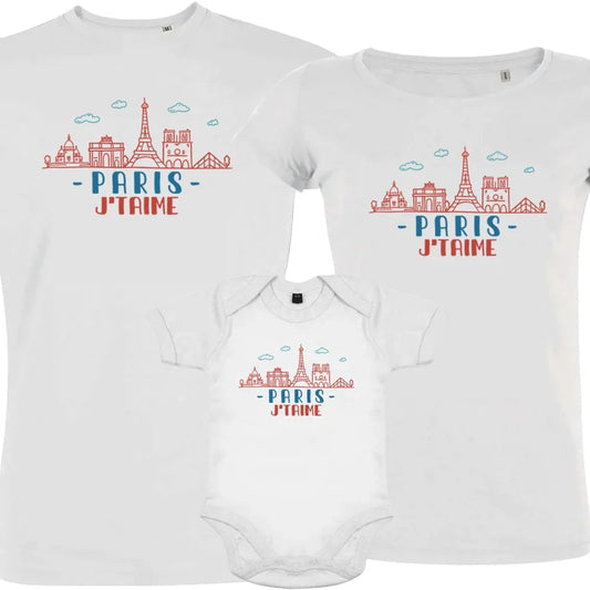 Paris J'taime Matching Family Organic Cotton Tees (Set of 3)