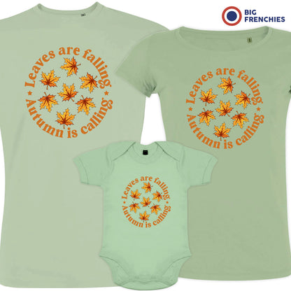 Leaves Are Falling Autumn Is Calling Matching Organic Cotton Family Set (Set of 3)