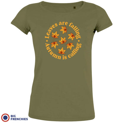 Leaves Are Falling Autumn Is Calling Women's Organic Cotton Tee