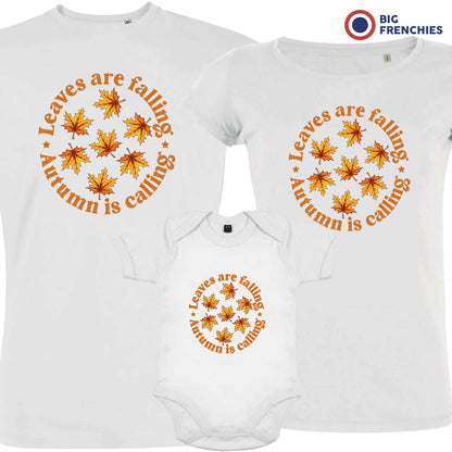 Leaves Are Falling Autumn Is Calling Matching Organic Cotton Family Set (Set of 3)