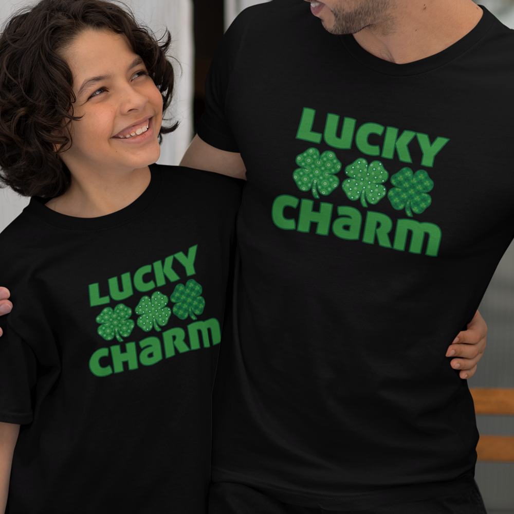 Lucky Charm Dad and Child Organic Cotton T-Shirts family Set (Set of 2)