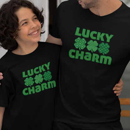 Lucky Charm Dad and Child Organic Cotton T-Shirts family Set (Set of 2)
