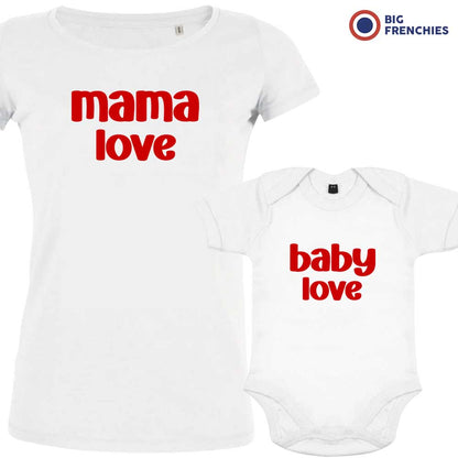 Mama Love Baby Love Mom and Child Organic Cotton family Set (Set of 2)