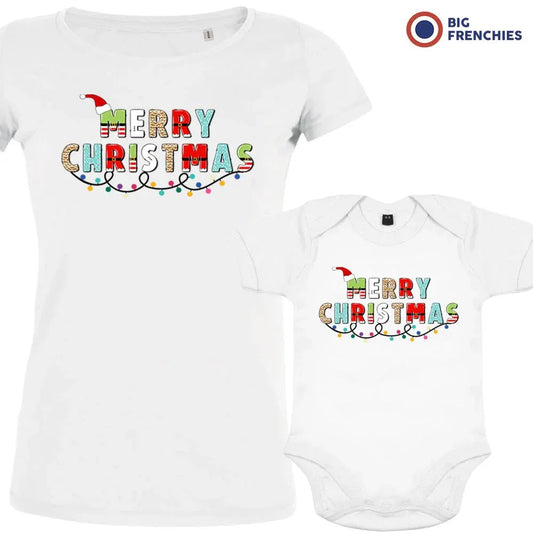 Merry Christmas Mom and Child Organic Cotton family Set (Set of 2)