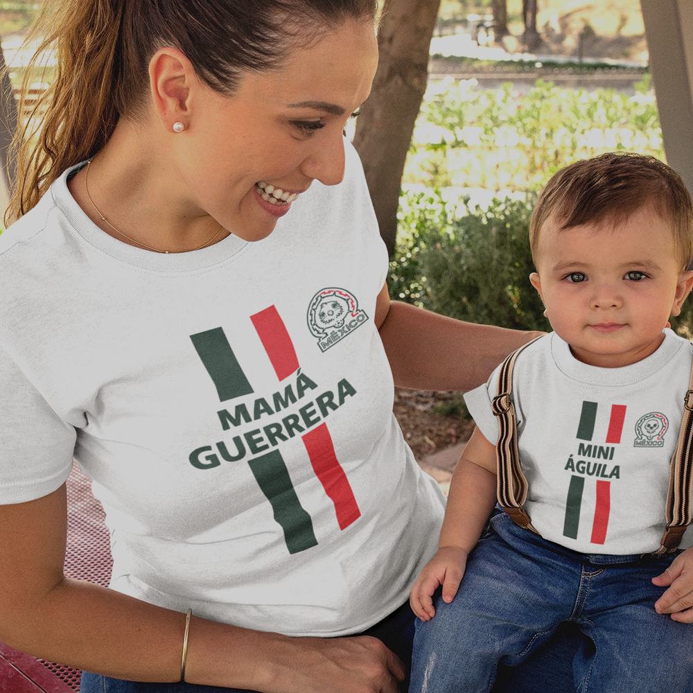 Mamá Guerrera, Mini Águila Mom and Child Organic Cotton T-Shirts family Set (Set of 2)