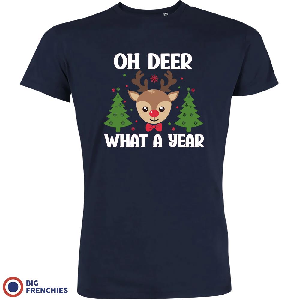 Oh Deer What A Year Christmas Men's Organic Cotton Tee