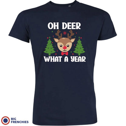 Oh Deer What A Year Christmas Men's Organic Cotton Tee