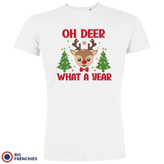 Oh Deer What A Year Christmas Men's Organic Cotton Tee