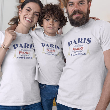 Paris Champ De Mars Matching Organic Cotton T-Shirts Family Set (Set of 3)